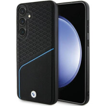 BMW Leather Textured & Line with MagSafe Hardcase for Galaxy S24 Black