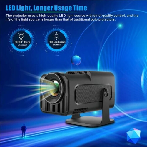 4K Projector Android 11 1080P, 300 ANSI, Dual Wi-Fi 6, Bluetooth 5.0, Dragless Projector 2