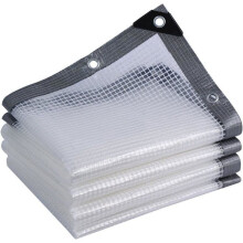 Transparent tarpaulin with eyes, rain protection for chicken coop, nursery, greenhouse, garden, white (size: 2 x 2