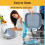Airfryer accessories, 2-pack silicone airfryer liners, reusable pan, collapsible square dish, gray-green 5