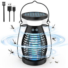 Mosquito Repellent Lamp, Solar Electric Fly Killer, Hanging Waterproof Fly Repellent Lamp for Bedroom and Garden