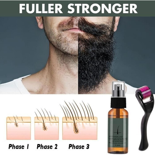 Beard oil for men, beard growth kit for men, derma roller, beard roller, beard care[91] 2