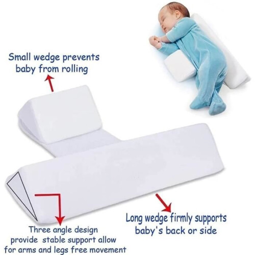 Adjustable Baby Wedge Pillow, Side Sleeper Positioning Pillow, Cotton Pillow with Removable Backrest 2