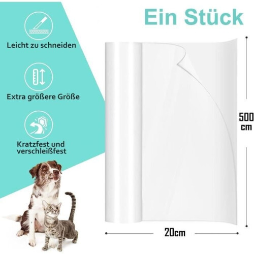 Cat Scratch Protection for Sofa, 20cm x 500cm, Transparent Self-Adhesive Roll, Cat Scratch Protection 1