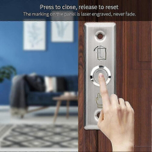 Exit Button Stainless Steel Door Push Button,Round Push Button Switch,Door Access Control Electric Switch Hollow Door Frame/Built-in Electrical Box 2