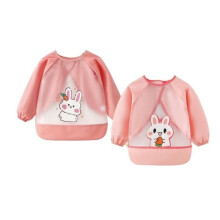 Baby bibs with long sleeves, 2-pack aprons, playful nursing apron, unisex bibs, for babies from 6 months to 3 years
