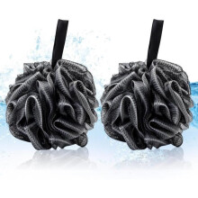 Shower flowers - 2 pieces - Black - Skin scrub - For men and women
