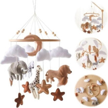 Baby music mobile, forest animal kingdom, musical wind chime for babies, toy