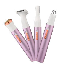 Rechargeable 4-in-1 eyebrow and facial hair trimmer for women with powerful motor and double needle blades