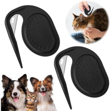 2-Pack 3-in-1 Cat Tangle Remover, 2024, Tangle Remover for Long Hair, Black