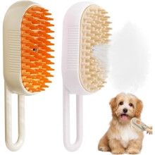 3-in-1 steam brush for cats and dogs, 2-piece, for short- and long-haired cats