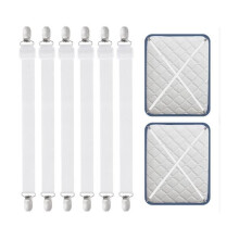 Fitted sheet holder – 6-piece – adjustable 50–230 cm – sheet clamp – mattress – ironing board