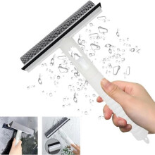 In 1 window cleaner rubber squeegee + cleaning sponge + reservoir for filling with cleaning fluid, window cleaner