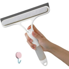 3-in-1 shower squeegee, bathroom squeegee with brush and spray for tiles, mirrors, windows, silicone material
