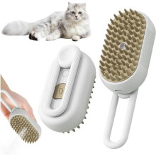 Electric steam brush for dogs and cats: grooming, detangling, relaxing massage, household hygiene, hair removal