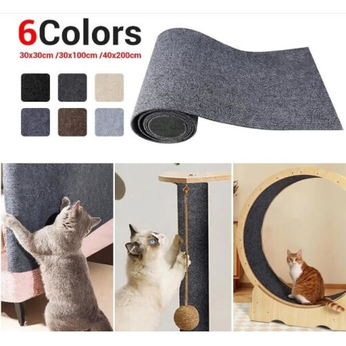 Cat Scratch Protection for Sofa 40 x 200 cm, DIY Scratching Post Protector, Self-Adhesive Scratching Post for Sofa, Dark Gray 1