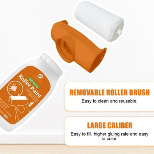Wall repair roller, 500g white paint for wall repairs, roller with wall repair paste 2