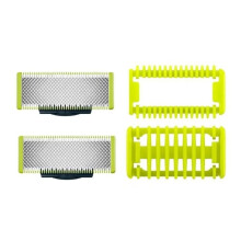QP250/50 razor blades, replacement blades for wet and dry shaving for men, 2 blades, 1 body comb and 1 facial comb