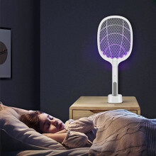 2-in-1 Electric Mosquito Swatter, USB Rechargeable, Portable Mosquito Killer for Bedroom, Living Room and Office