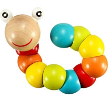 Educational wooden puzzle for kids, fun learning toy, flexible fingers, scientific training, twisted worm