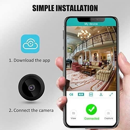 2-Pack WiFi Camera, 1080P HD Security Camera with Night Vision, Motion Detection, Small Camera [704] 2