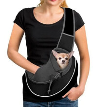 Pet Carrier - Not Specified - Adjustable Design - Breathable Mesh - For Small Animals - Black