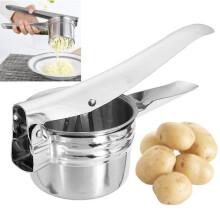 Stainless steel garlic press for fruit and vegetables