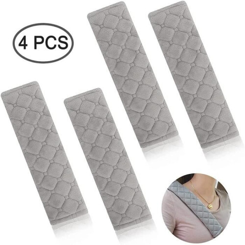 Seat belt protectors - car - 4-piece - comfortable - black - shoulder protection