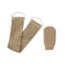 Exfoliating back brush, gloves made of horsehair and natural hemp for back, body, bath, shower, for men and women