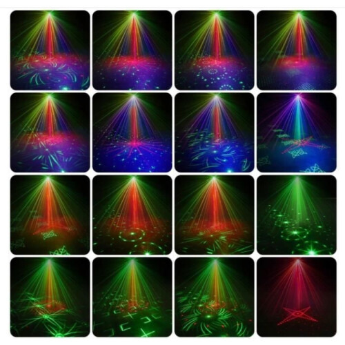 LED stage laser projector, strobe, party lighting, mirror ball with remote control, DJ lighting 1
