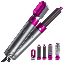 5-in-1 Dry Brush – Straightener – Multi-Style, Straightens, Waves, Smoothes & Volumizes (Pink)