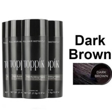 Toppik Hair Growth Powder, Dark Brown, 4 pieces, KerBrian Applicator, Hair Fibers