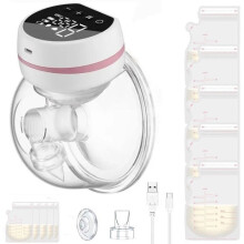 Hands-free electric breast pump, BYONDSELF, 200ml portable electric breast pump with 3 modes/9 levels, time memory,