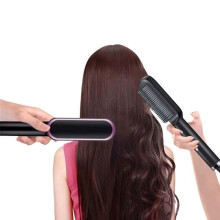 Hot air brush, straightening iron, hairdryer, straightening iron with integrated comb