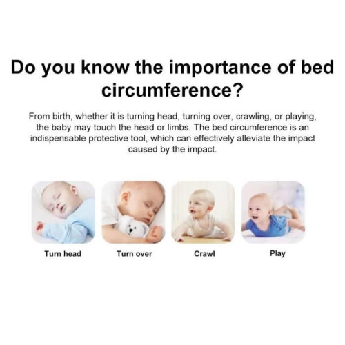 Mxzzand Baby Bed Bumper, Bed Rail Protector, Knotted Braided Insert for Babies, Decoration Package 1