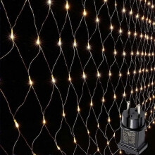LED Lichternetz 3x2m Warmwei Lichterkette 8 Lichtmodi Lichtervorhang Auen Weihnachten Garten Party Deko
