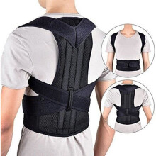 Posture Corrector – LETOUCH – Adjustable Back Support Belt – Black – Unisex – Adults
