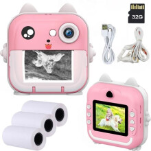 Camera – PIMPIMSKY – 32G – Direct printing – 2.4-inch IPS screen – 3 paper rolls