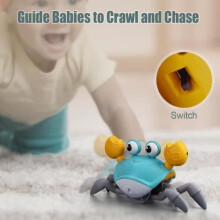 Musical Crab for Kids, Crawling Toys for Babies, Sensory Toys, Interactive Gifts - Green