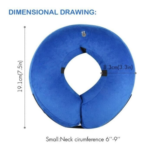UMIWE Recovery Collar – Size S – Blue – Inflatable – Comfortable 1