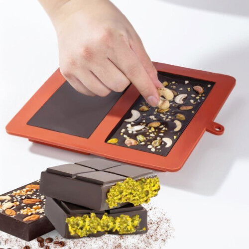 Set of 2 non-stick silicone molds for chocolate bars 2
