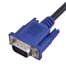 Qtqgoitem Computer Monitor 15 Pin VGA Male to Male Extension Cable 10M Length Black Blue (model: 1da cd6 5e2 1ed f3d)