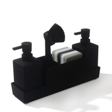 Dishwashing liquid dispenser for the kitchen, soap and dishwashing liquid dispenser, kitchen set with sponge holder