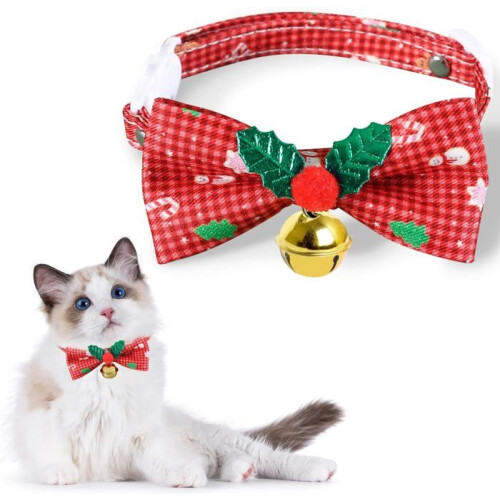 Cat collars with bell and bow, stylish kitten collar, adjustable cat collar, soft cat collar