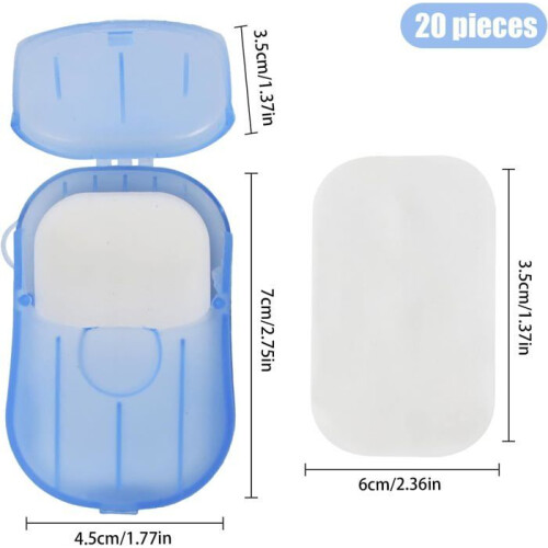 4 Pack Disposable Paper Soap Sheets, Portable Travel Soap Sheets with Plastic Box 1