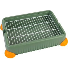 Rabbit toilet, cage toilet with grid, keeps paws and floor clean, animal toilet, corner toilet