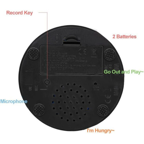 Recordable buzzer, dog buzzer, buzzer with sound and light, dog button, record button, sound buzzer, button 2