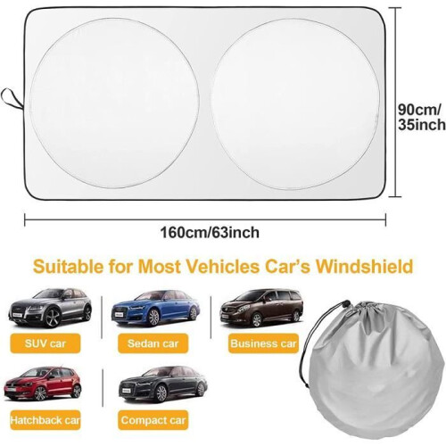 Car windshield cover, sunshade, interior sunshade, universal folding UV sunshade for front 1