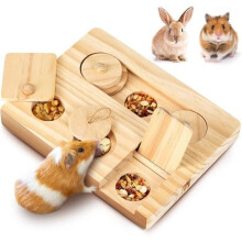 Hamster toy, guinea pig, rabbit, chew toy, 6-in-1 wooden toy, suitable for guinea pigs and rabbits
