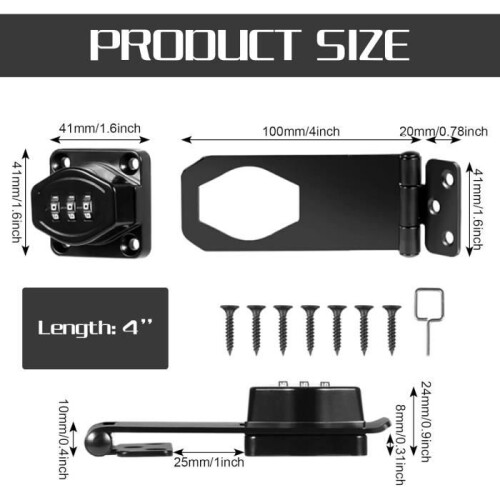 pieces door lock, door lock, lockable door stop, door target with digital code, night bolt lock for 1